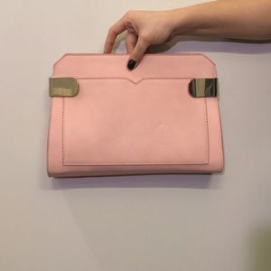 🌹 Rose-pink, golden clapped ASOS brand clutch🌹